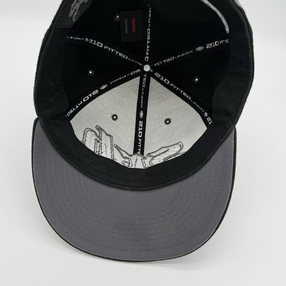SRH Flex Fit 210 Fitted Men's Baseball Hat Cap Black W/ Plaid Logo 7 1/4-7 5/8 - Picture 4 of 9